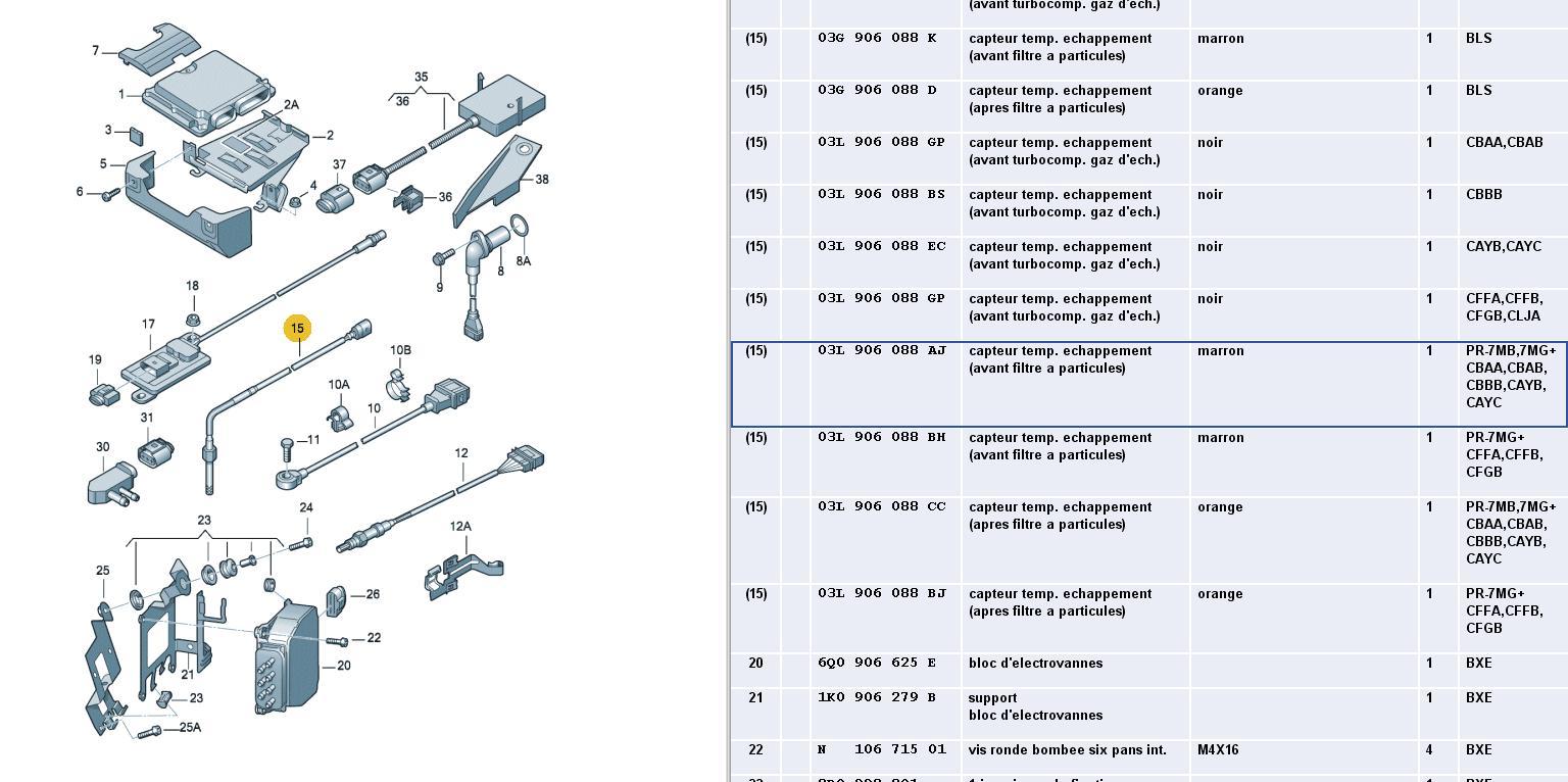 Transmetteur 1 De Température Des Gaz D échappement G235 voyant prechauffage : Problèmes Electrique ou Electronique - Forum Audi A3  8P - 8V