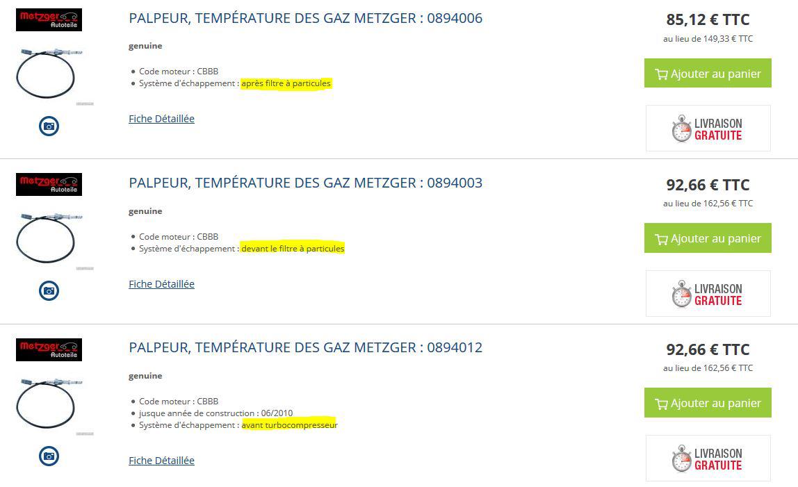 Transmetteur 1 De Température Des Gaz D échappement G235 Sonde G235 HS - Température gaz échappement : Problèmes Electrique ou  Electronique - Forum Audi A3 8P - 8V